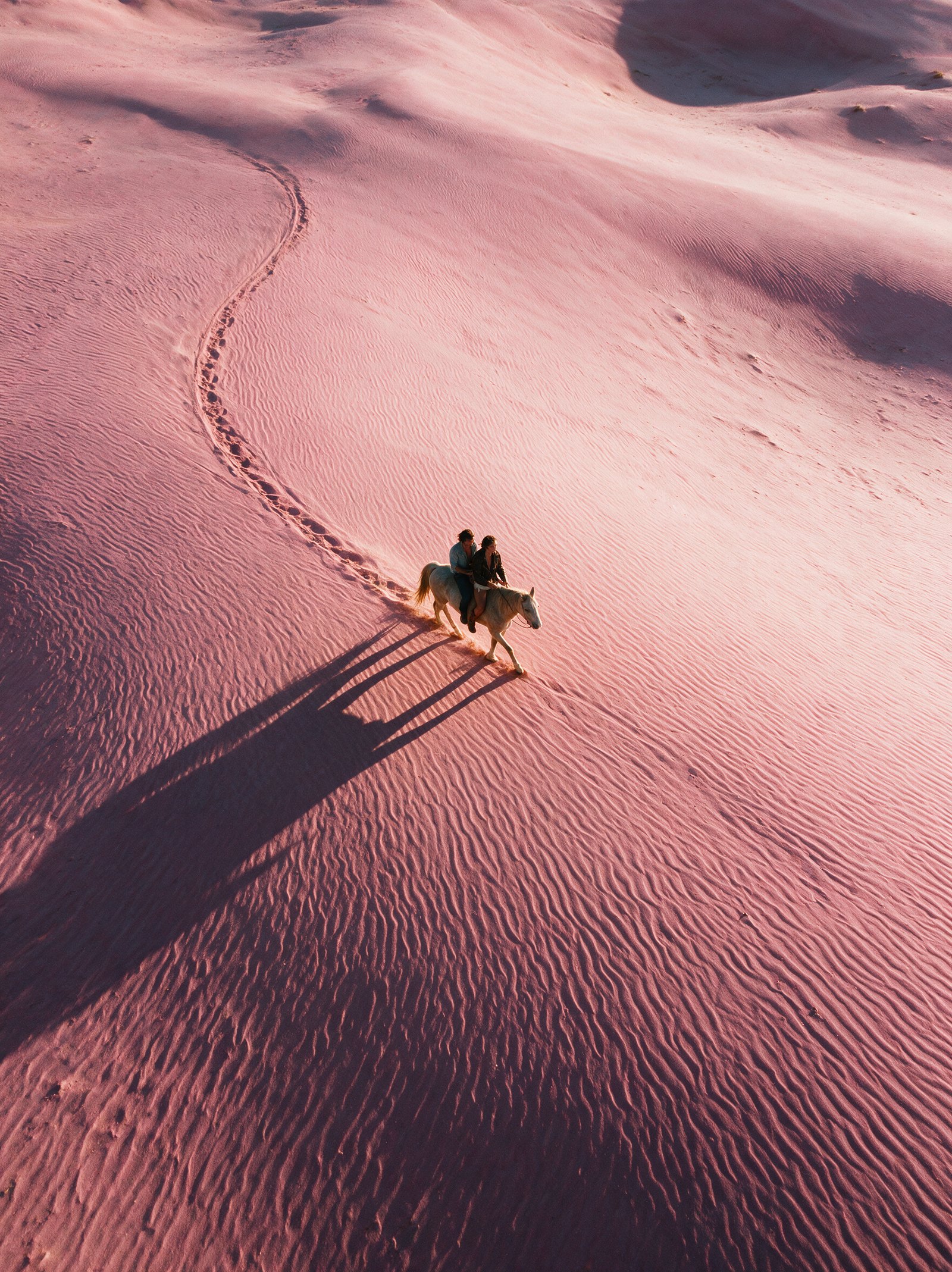 Diesel — aerial, tracks across the dune